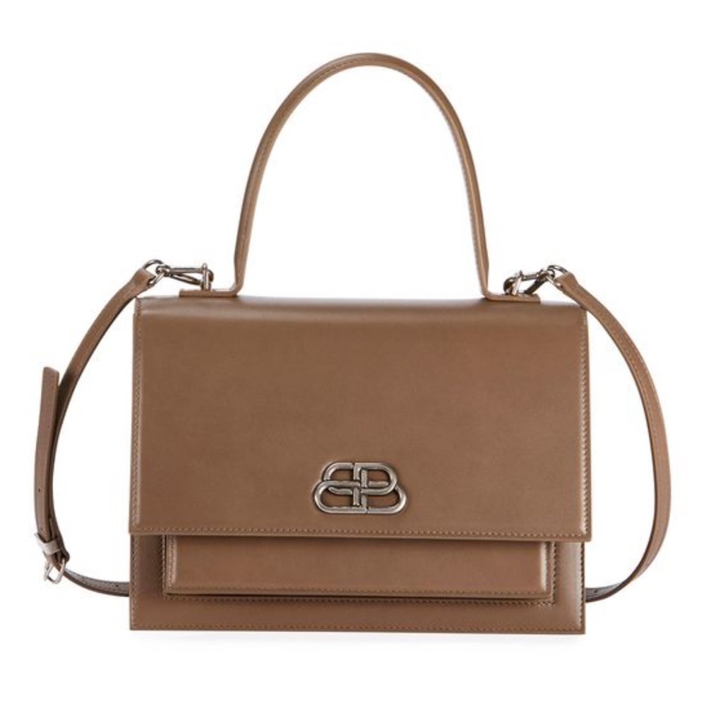 Balenciaga Sharp Medium Calfskin Top-Handle Bag - Mink Grey